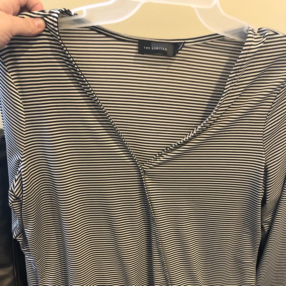 Striped V neck top
